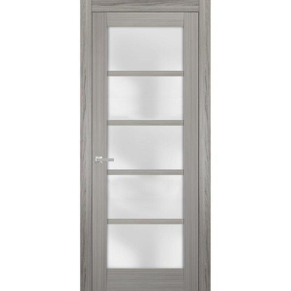 Sartodoors French Interior Door, 18" x 96", Gray QUADRO4002ID-SSS-1896